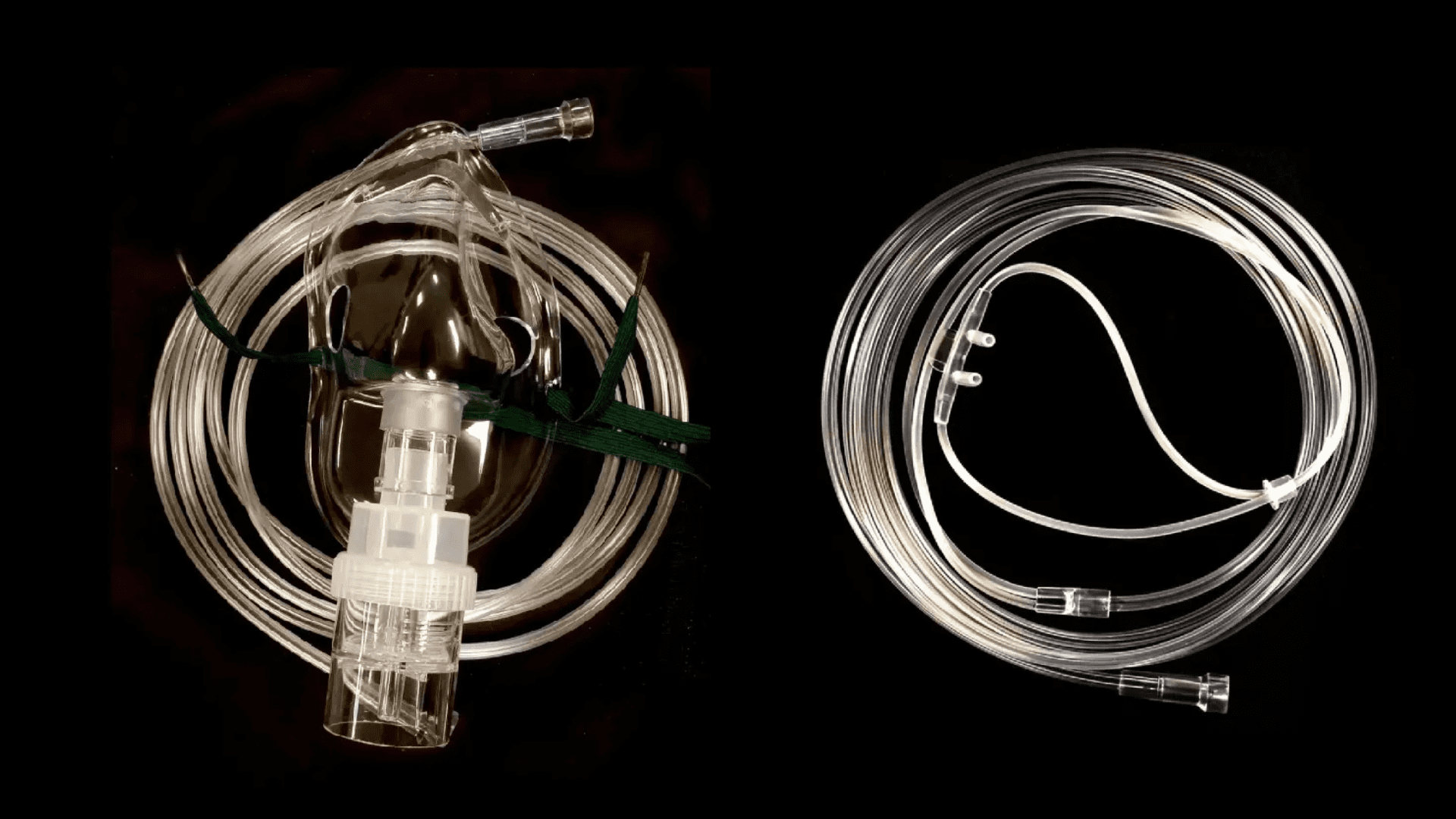 FDA-approved medical oxygen mask with tubing